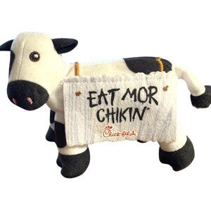 Chick-Fil-A Mini Cow Plush Eat Mor Chikin 4" Promo Restaurant Stuffed Plush 2020